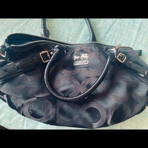 med sz COACH purse - blk & vibrant blue